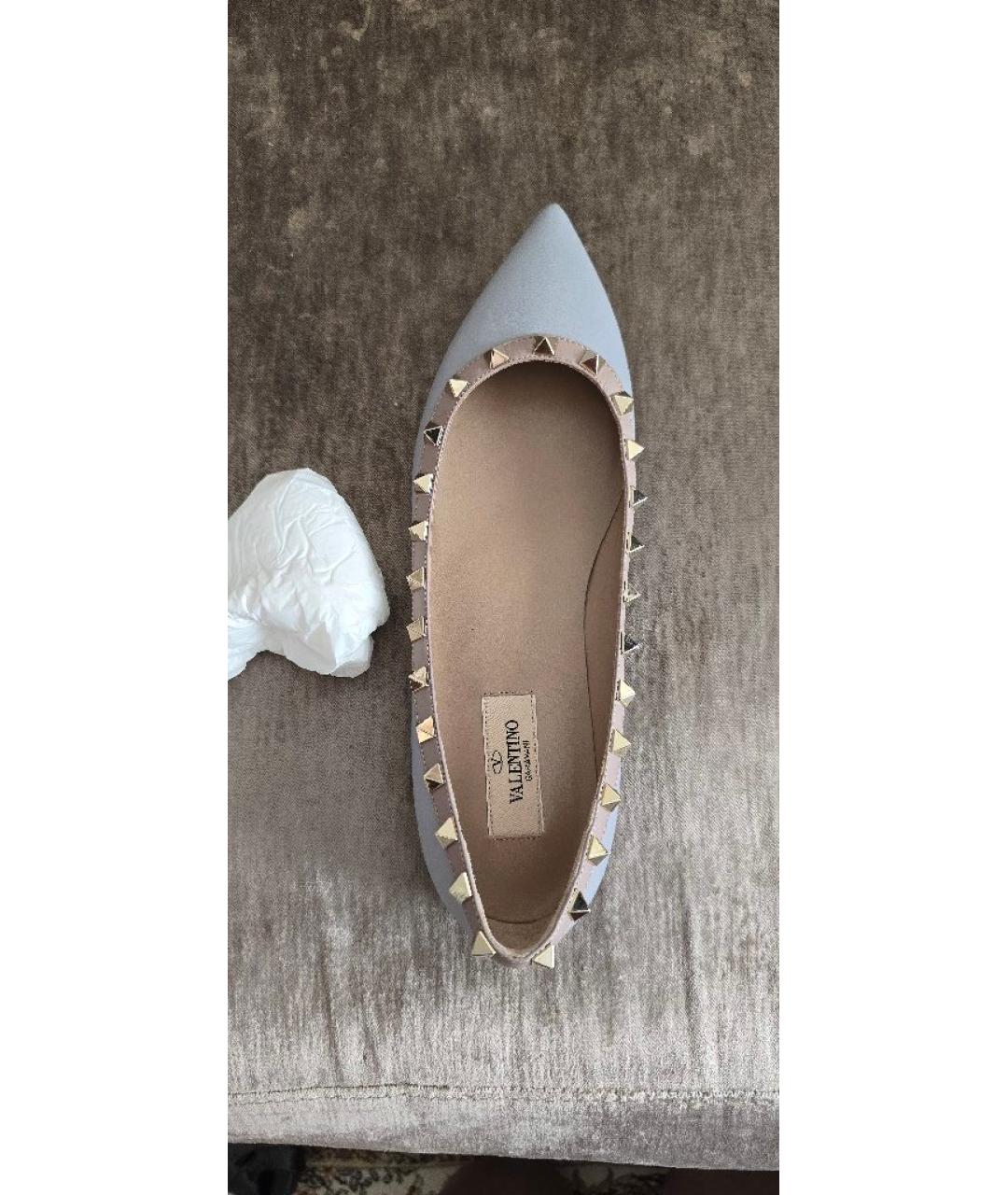 VALENTINO Голубые кожаные балетки, фото 3