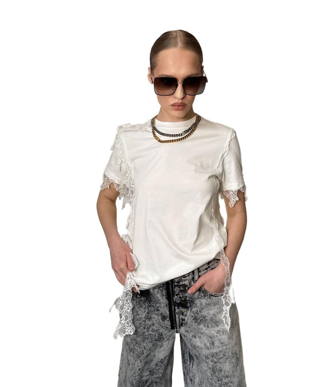 BLUMARINE Белая хлопковая футболка, фото 1