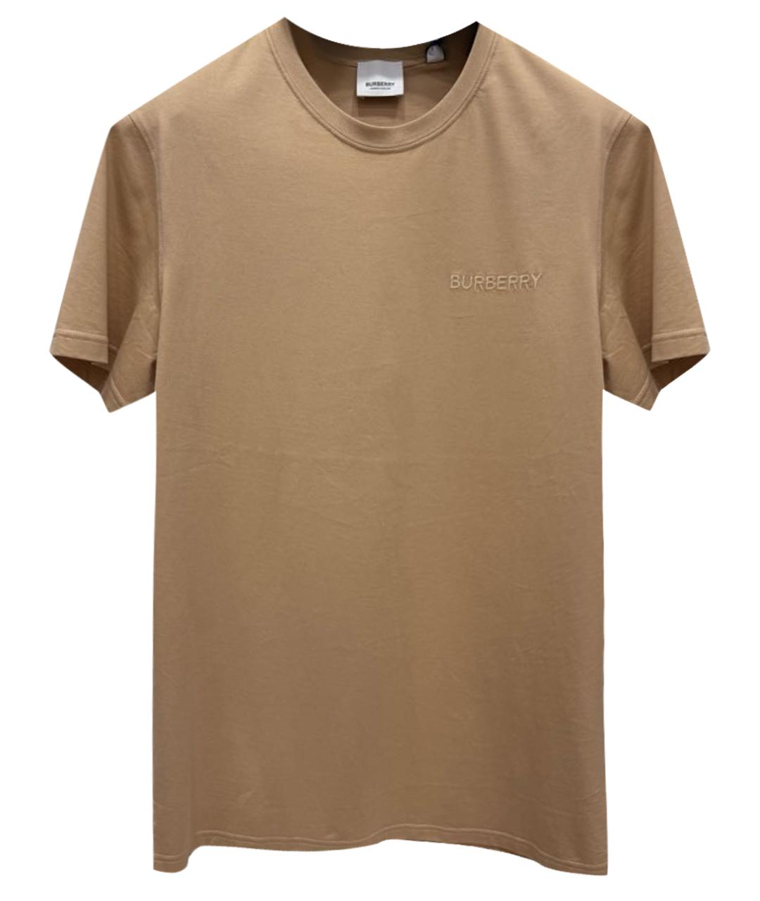 BURBERRY Бежевая хлопковая футболка, фото 1