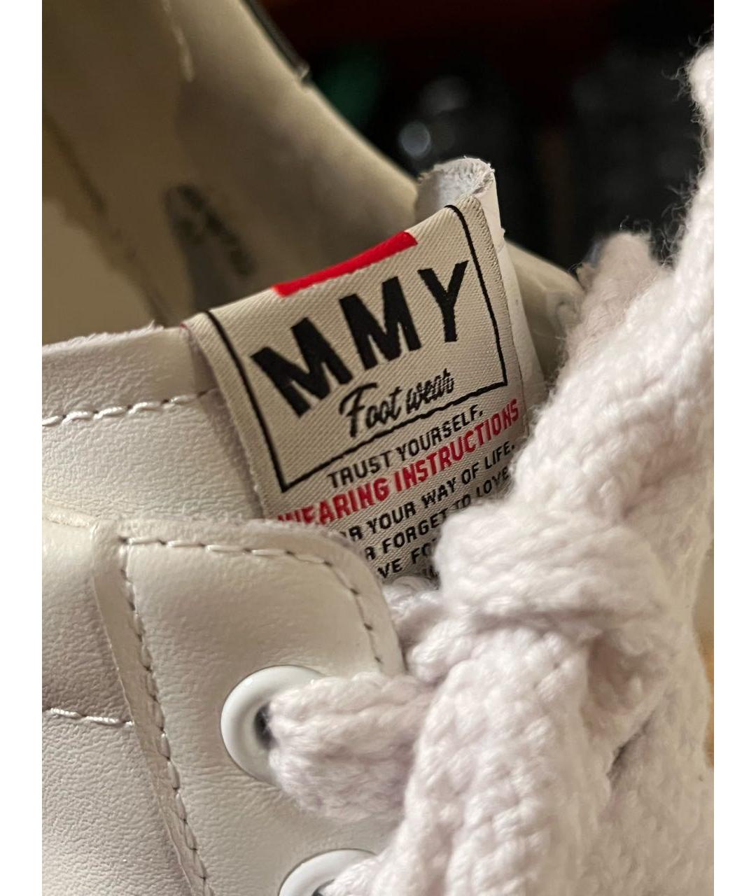 MAISON MIHARA YASUHIRO Белые кожаные низкие кроссовки / кеды, фото 7