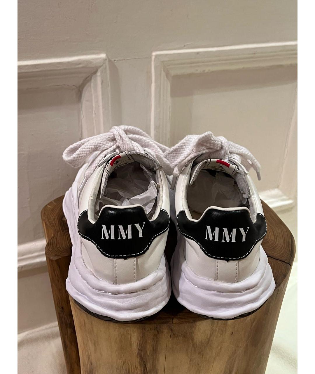 MAISON MIHARA YASUHIRO Белые кожаные низкие кроссовки / кеды, фото 4