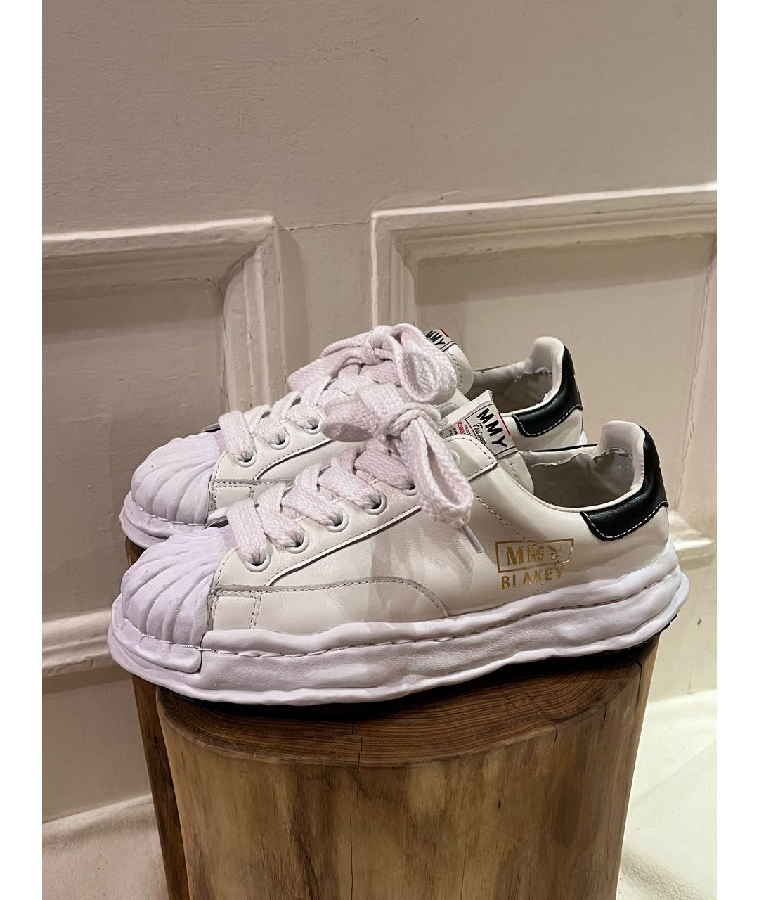 MAISON MIHARA YASUHIRO Белые кожаные низкие кроссовки / кеды, фото 8