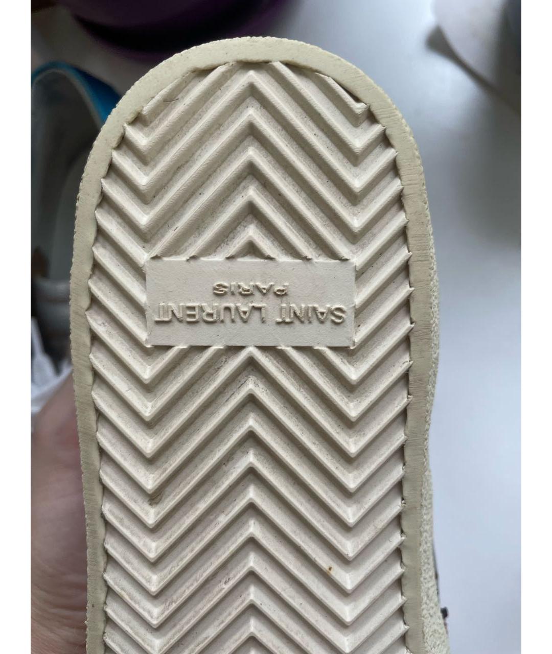 SAINT LAURENT Серебряные кожаные кеды, фото 6