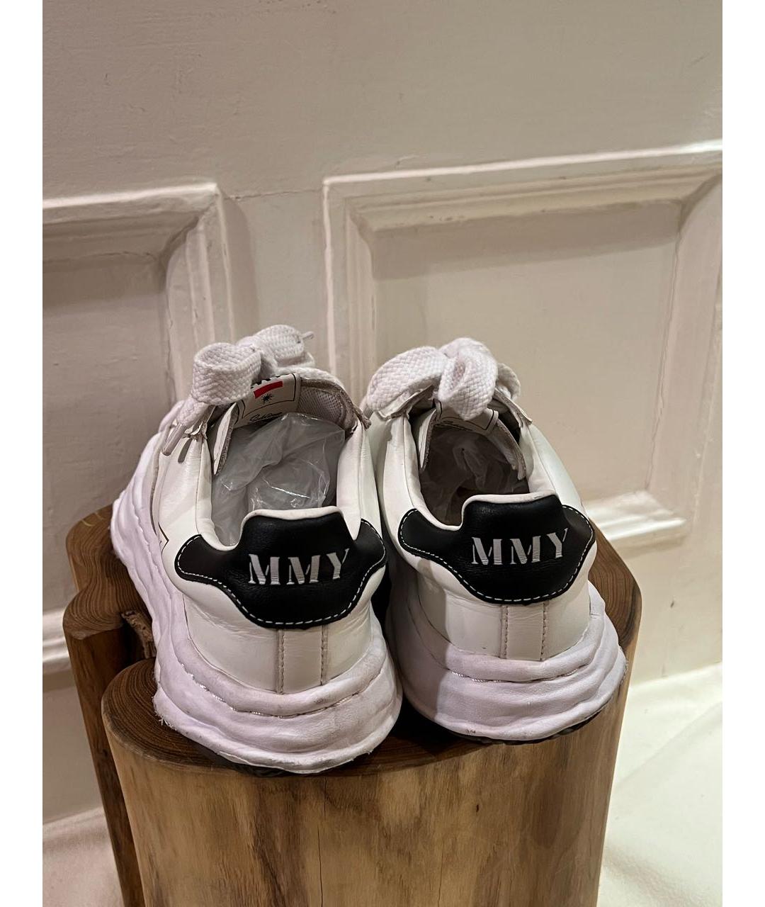 MAISON MIHARA YASUHIRO Белые кожаные низкие кроссовки / кеды, фото 4