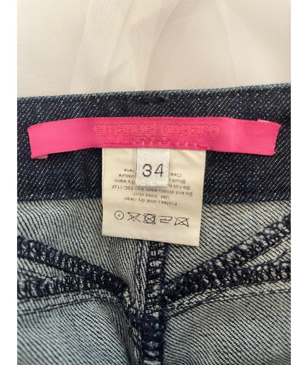 UNGARO Темно-синие деним капри, фото 5