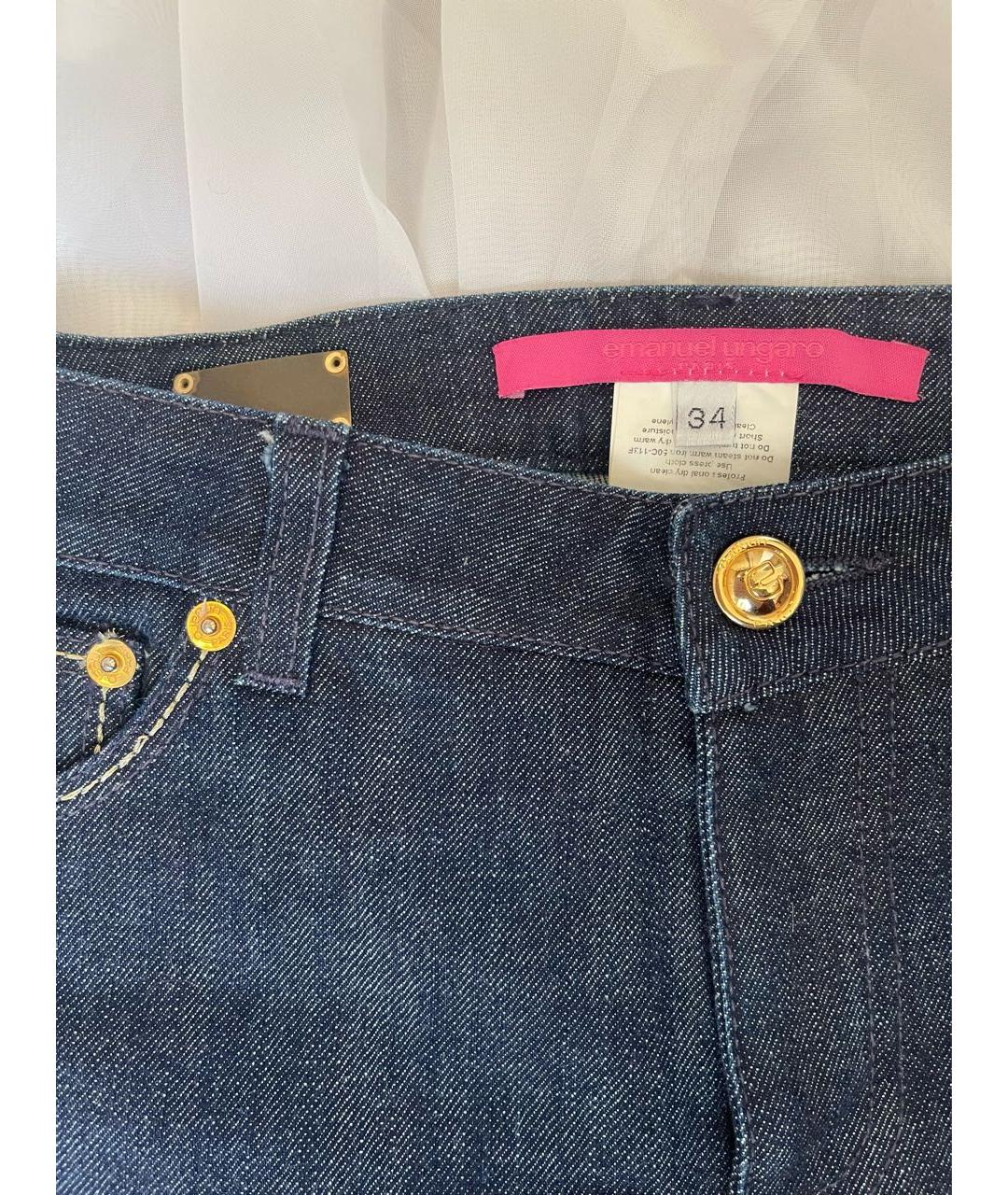 UNGARO Темно-синие деним капри, фото 6
