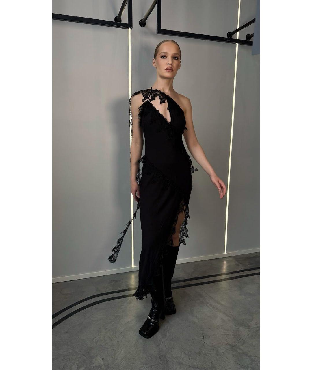 BLUMARINE Черное полиэстеровое коктейльное платье, фото 2