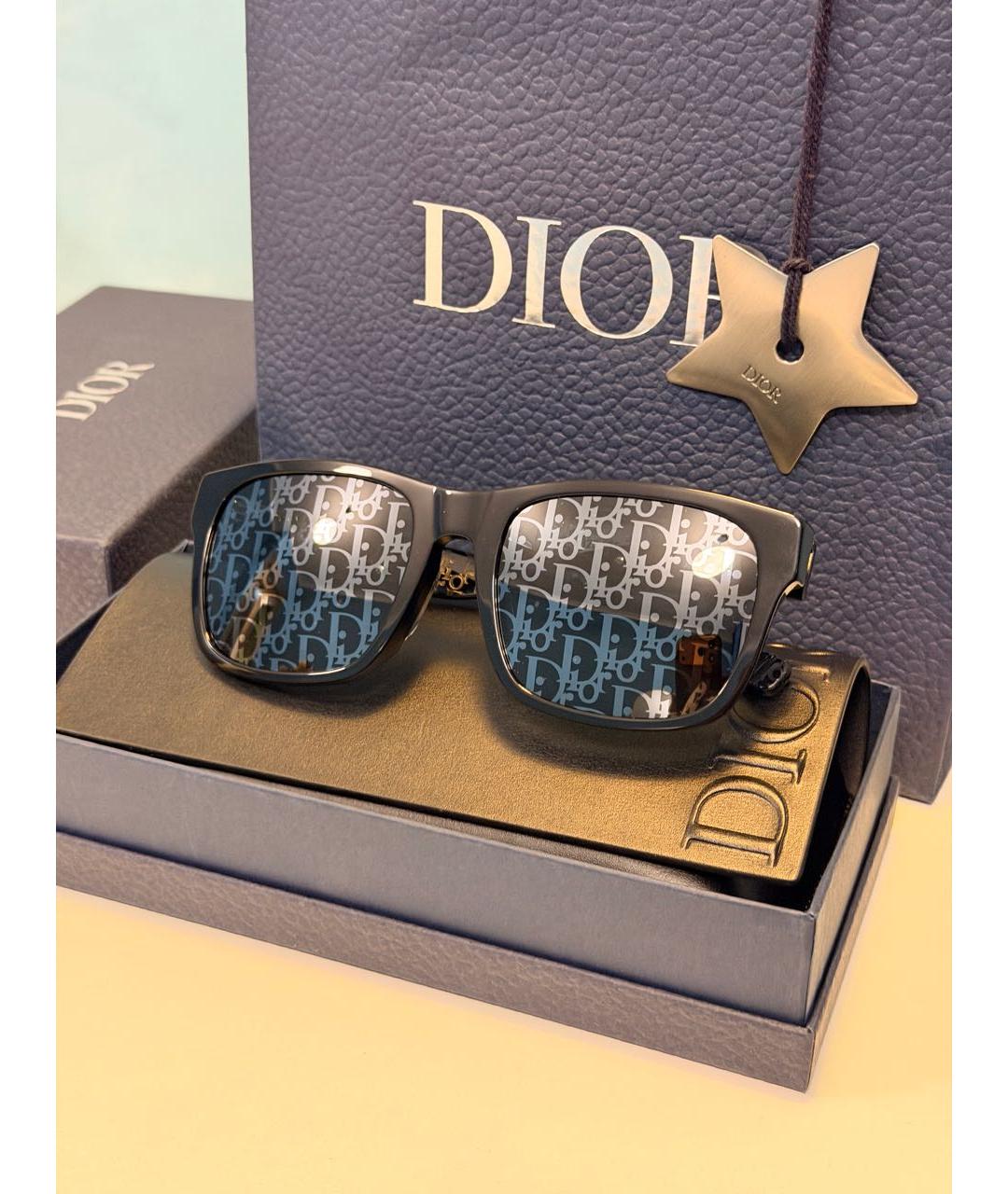 CHRISTIAN DIOR Черные пластиковые солнцезащитные очки, фото 5