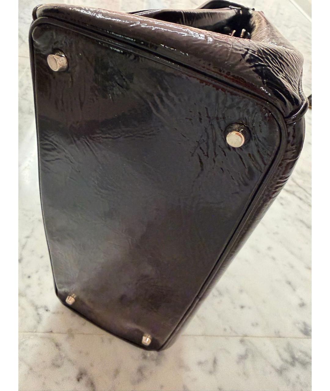 CHRISTIAN DIOR Черная сумка с короткими ручками из лакированной кожи, фото 2