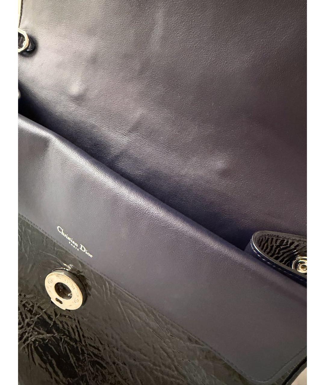CHRISTIAN DIOR Черная сумка с короткими ручками из лакированной кожи, фото 3