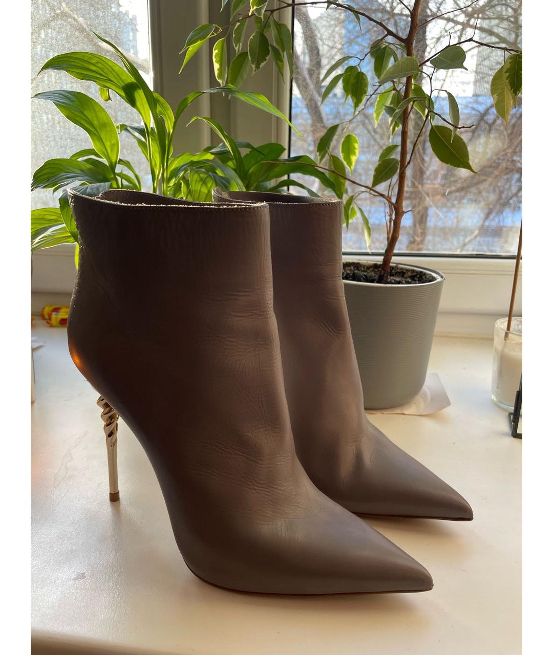 LE SILLA Серые кожаные ботильоны, фото 7