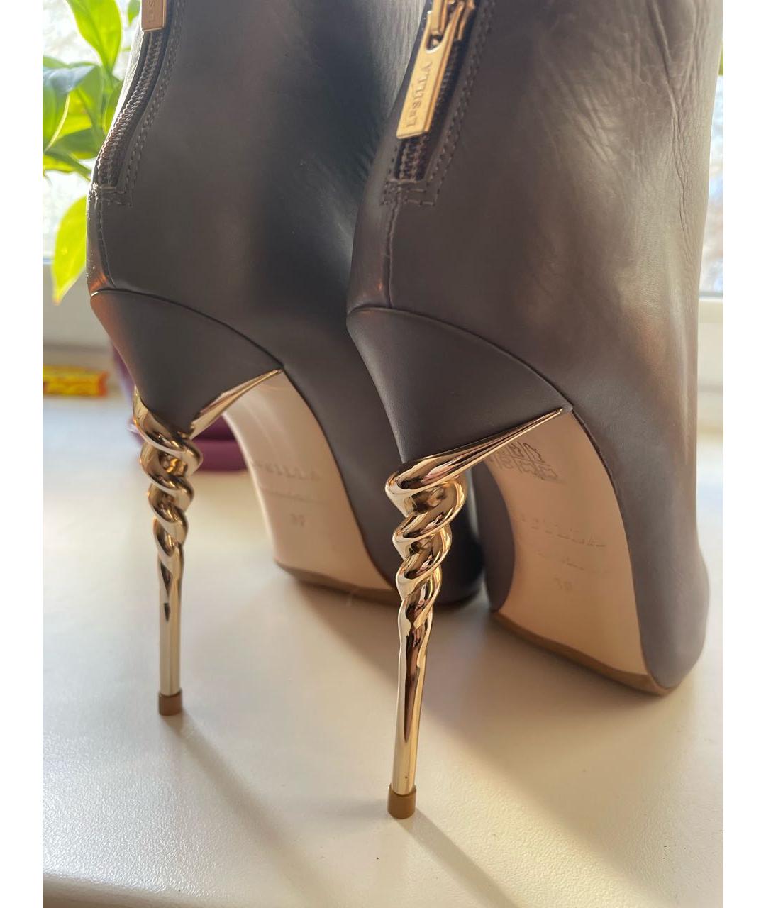 LE SILLA Серые кожаные ботильоны, фото 2