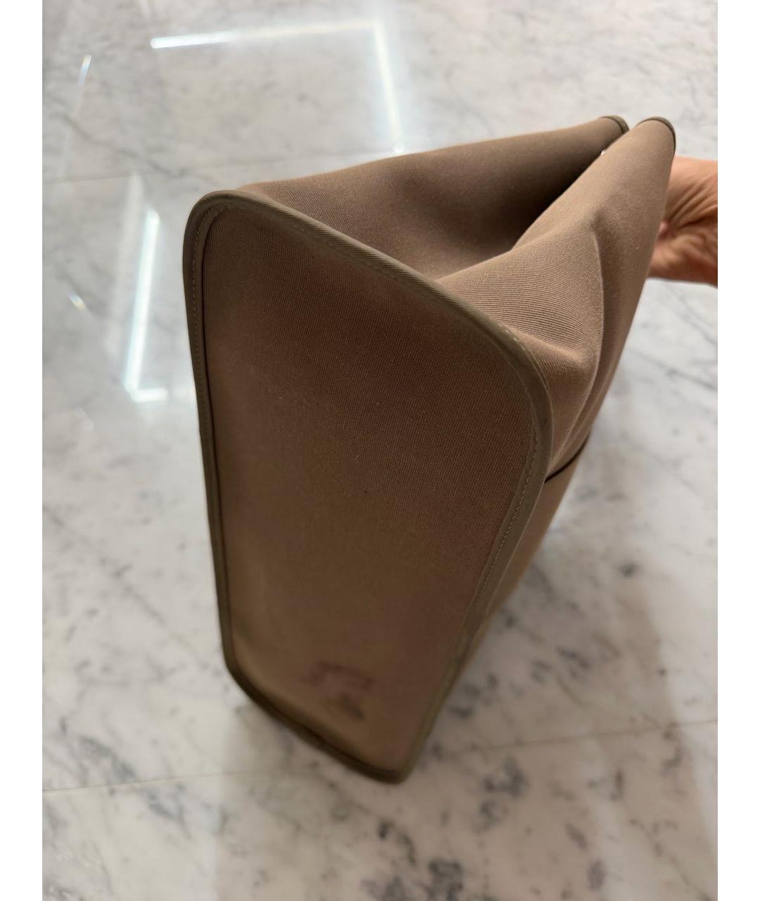 HERMES Коричневая тканевая сумка тоут, фото 3