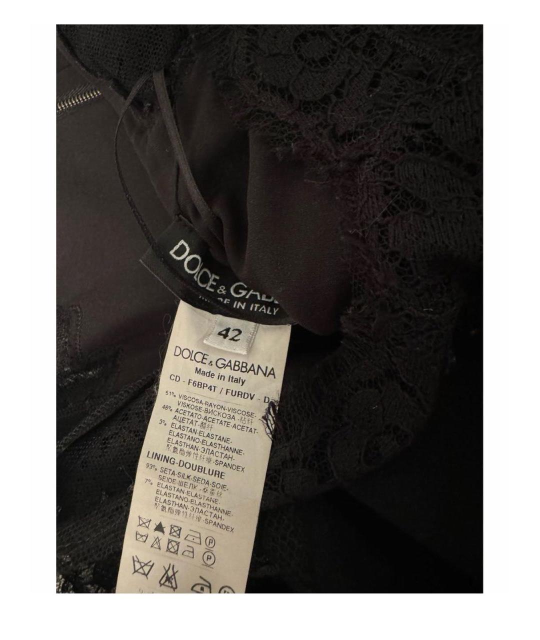 DOLCE&GABBANA Черное шелковое коктейльное платье, фото 3