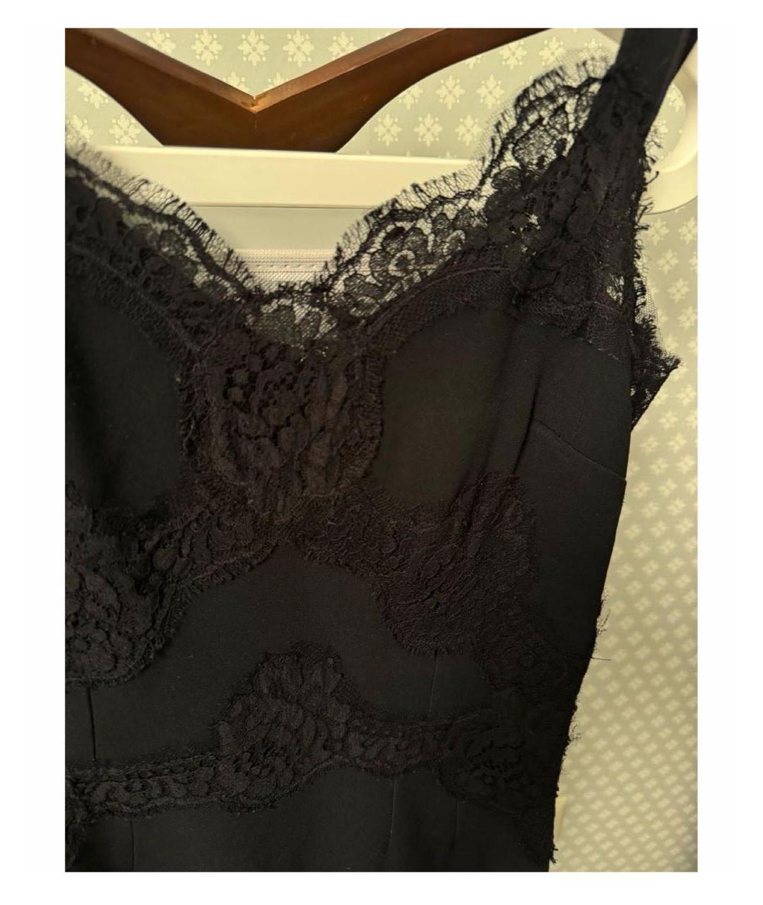 DOLCE&GABBANA Черное шелковое коктейльное платье, фото 4