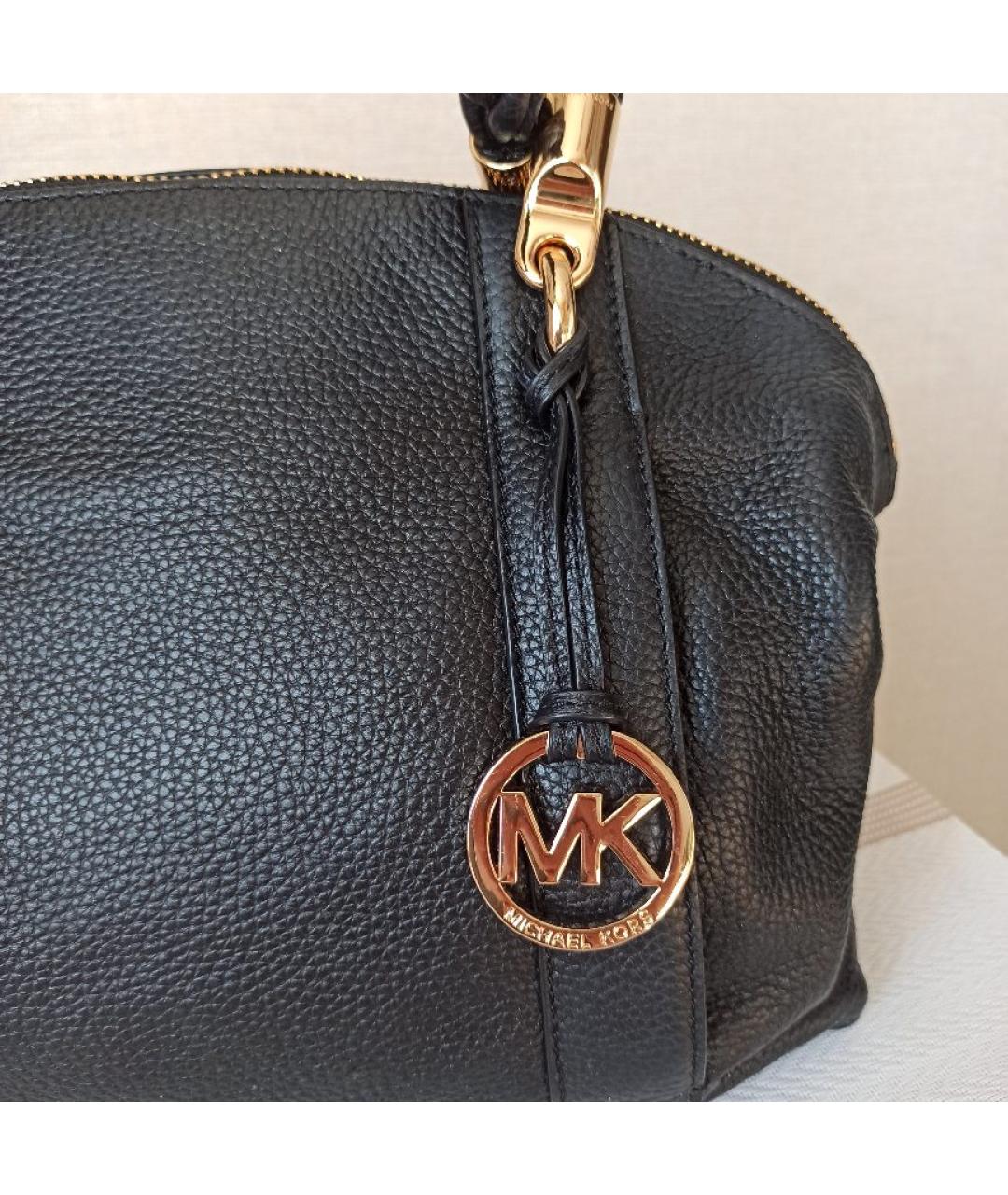 MICHAEL KORS Черная кожаная сумка тоут, фото 9