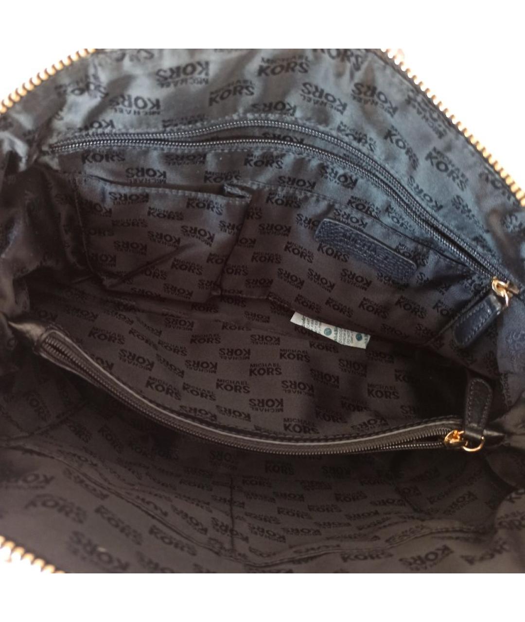 MICHAEL KORS Черная кожаная сумка тоут, фото 4