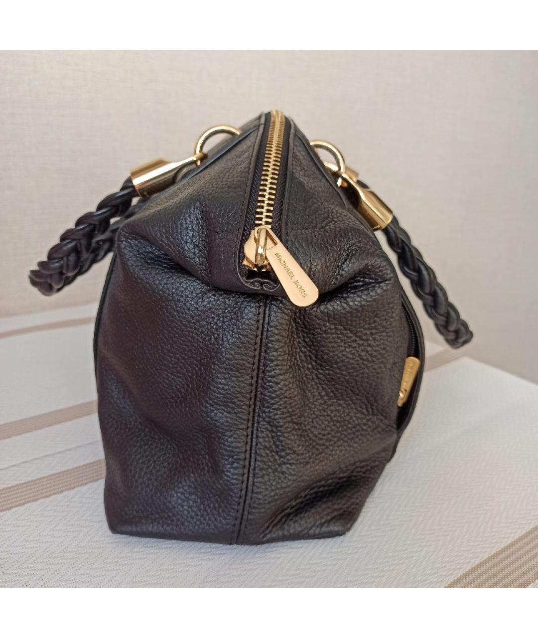 MICHAEL KORS Черная кожаная сумка тоут, фото 2