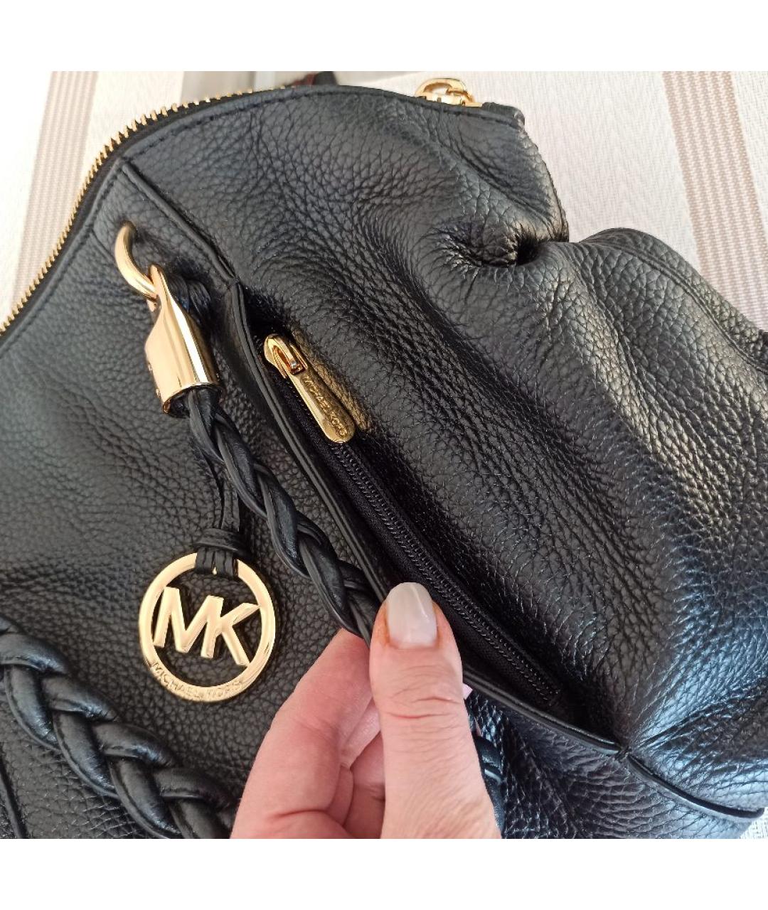 MICHAEL KORS Черная кожаная сумка тоут, фото 5