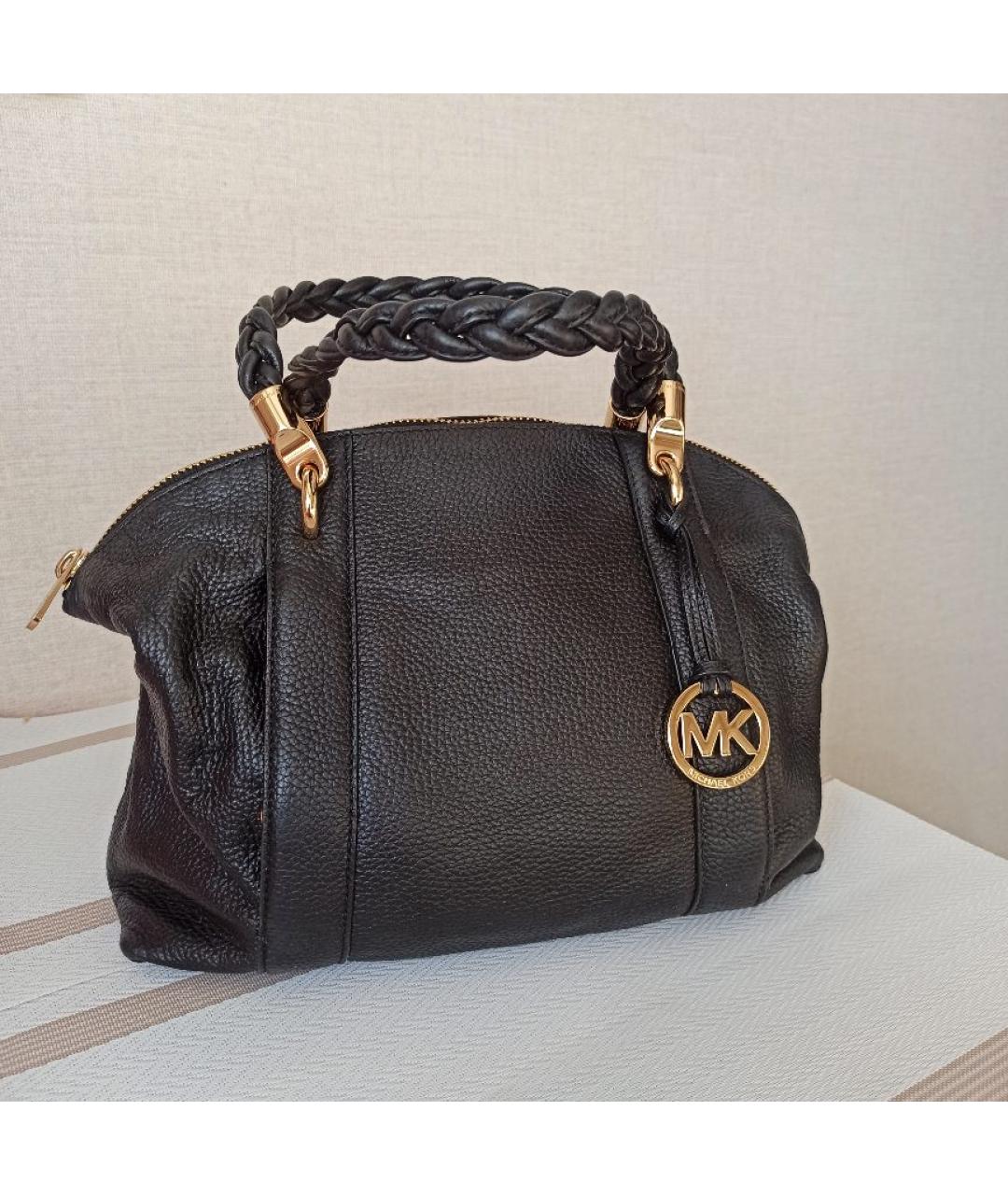 MICHAEL KORS Черная кожаная сумка тоут, фото 10