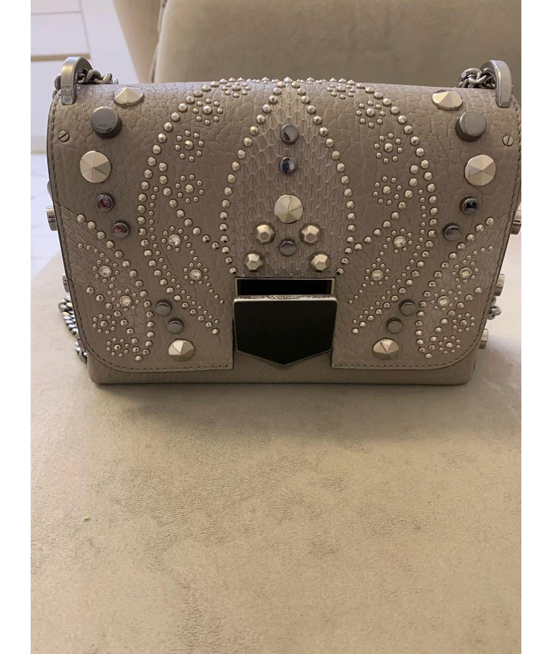 JIMMY CHOO Антрацитовая кожаная сумка через плечо, фото 5