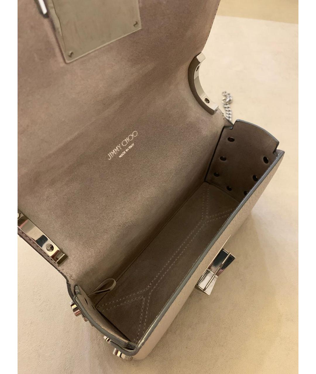 JIMMY CHOO Антрацитовая кожаная сумка через плечо, фото 4