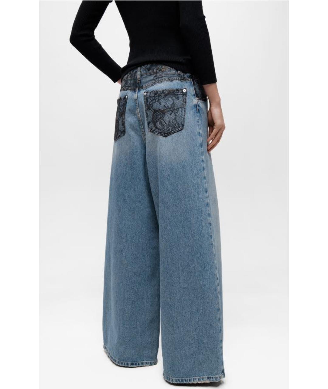 BLUMARINE Синие хлопковые джинсы клеш, фото 3