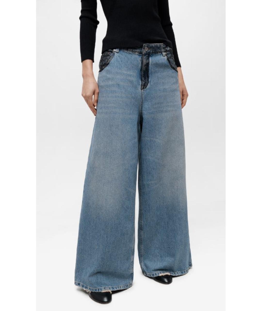 BLUMARINE Синие хлопковые джинсы клеш, фото 2