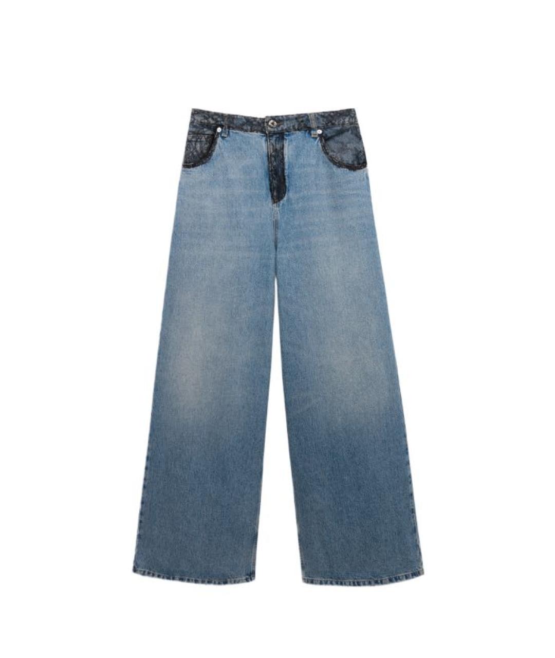 BLUMARINE Синие хлопковые джинсы клеш, фото 1