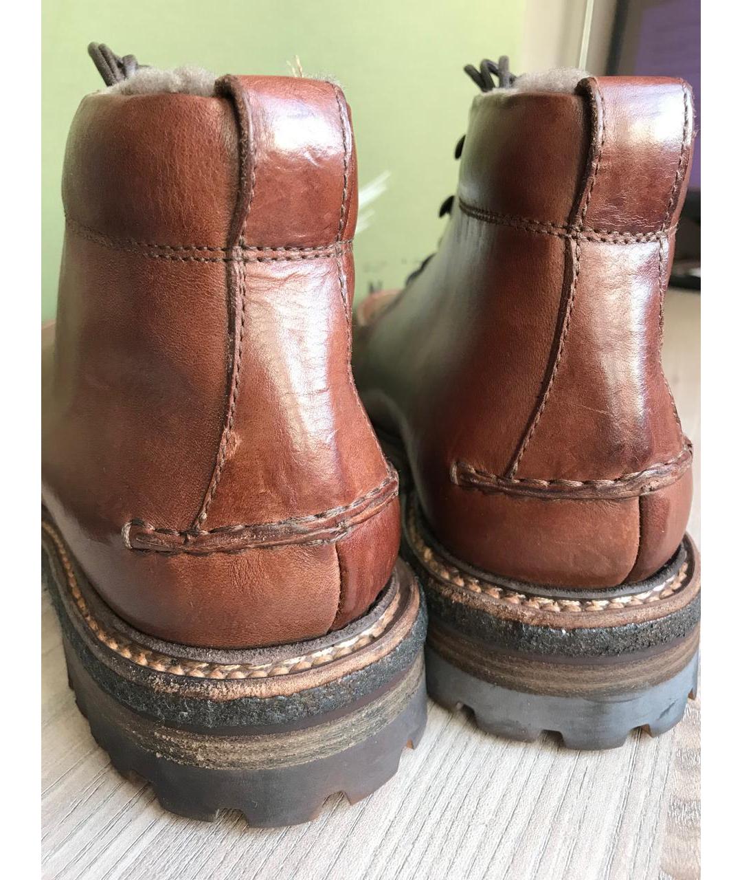 SILVANO SASSETTI Коричневые кожаные высокие ботинки, фото 4