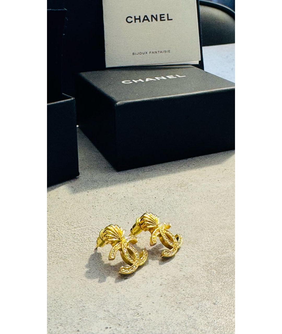 CHANEL Золотые позолоченные серьги, фото 2