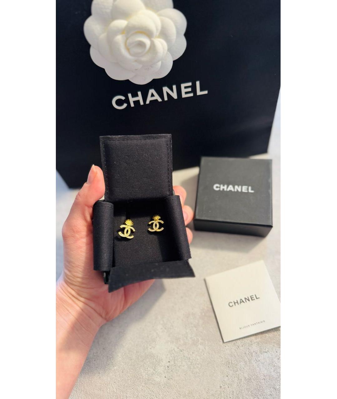 CHANEL Золотые позолоченные серьги, фото 4