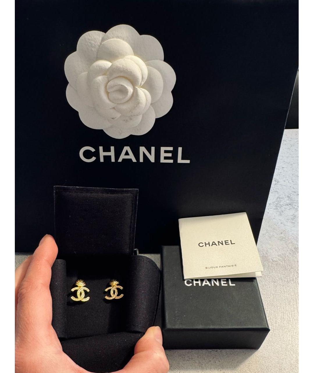 CHANEL Золотые позолоченные серьги, фото 5