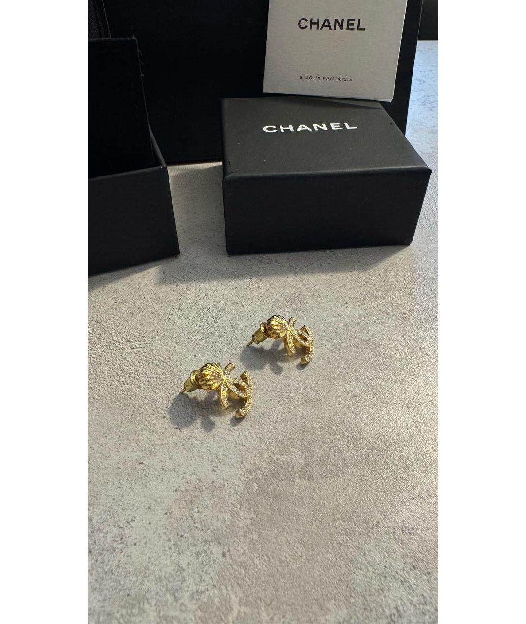 CHANEL Золотые позолоченные серьги, фото 3