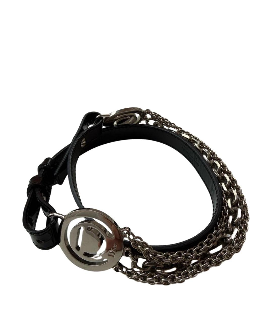 CHRISTIAN DIOR Черный ремень из лакированной кожи, фото 1