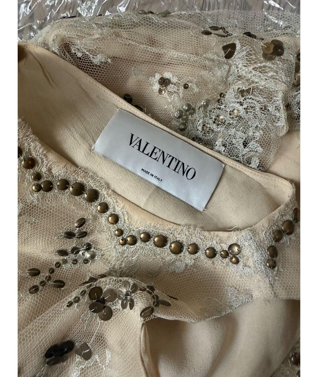 VALENTINO Бежевое полиамидовое коктейльное платье, фото 4