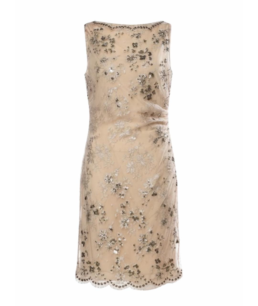 VALENTINO Бежевое полиамидовое коктейльное платье, фото 1