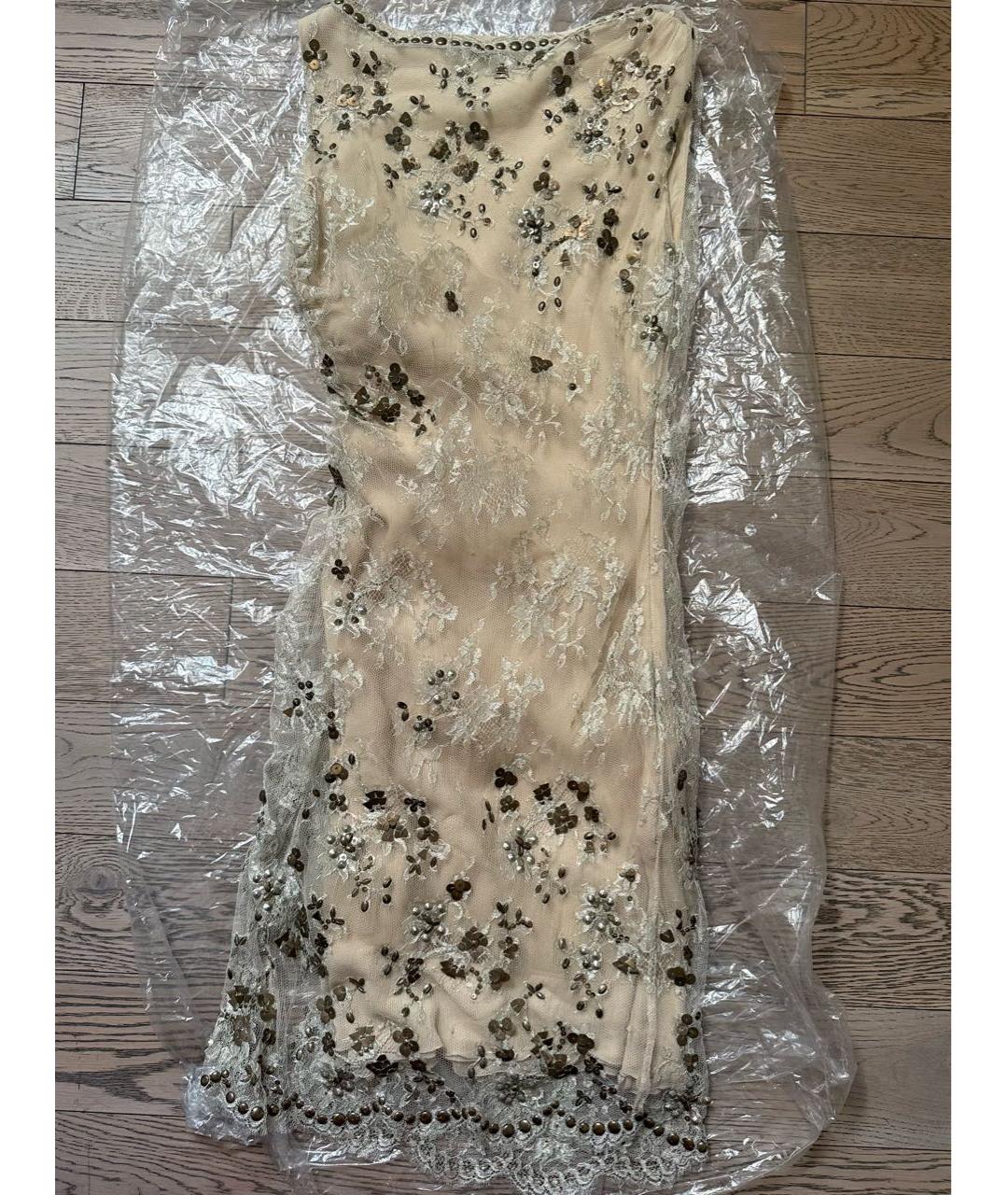 VALENTINO Бежевое полиамидовое коктейльное платье, фото 2