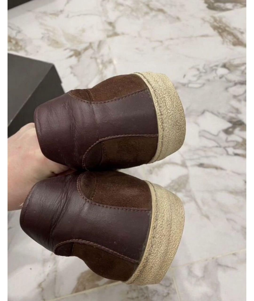 ALEXANDER MCQUEEN Бордовые замшевые низкие кроссовки / кеды, фото 4