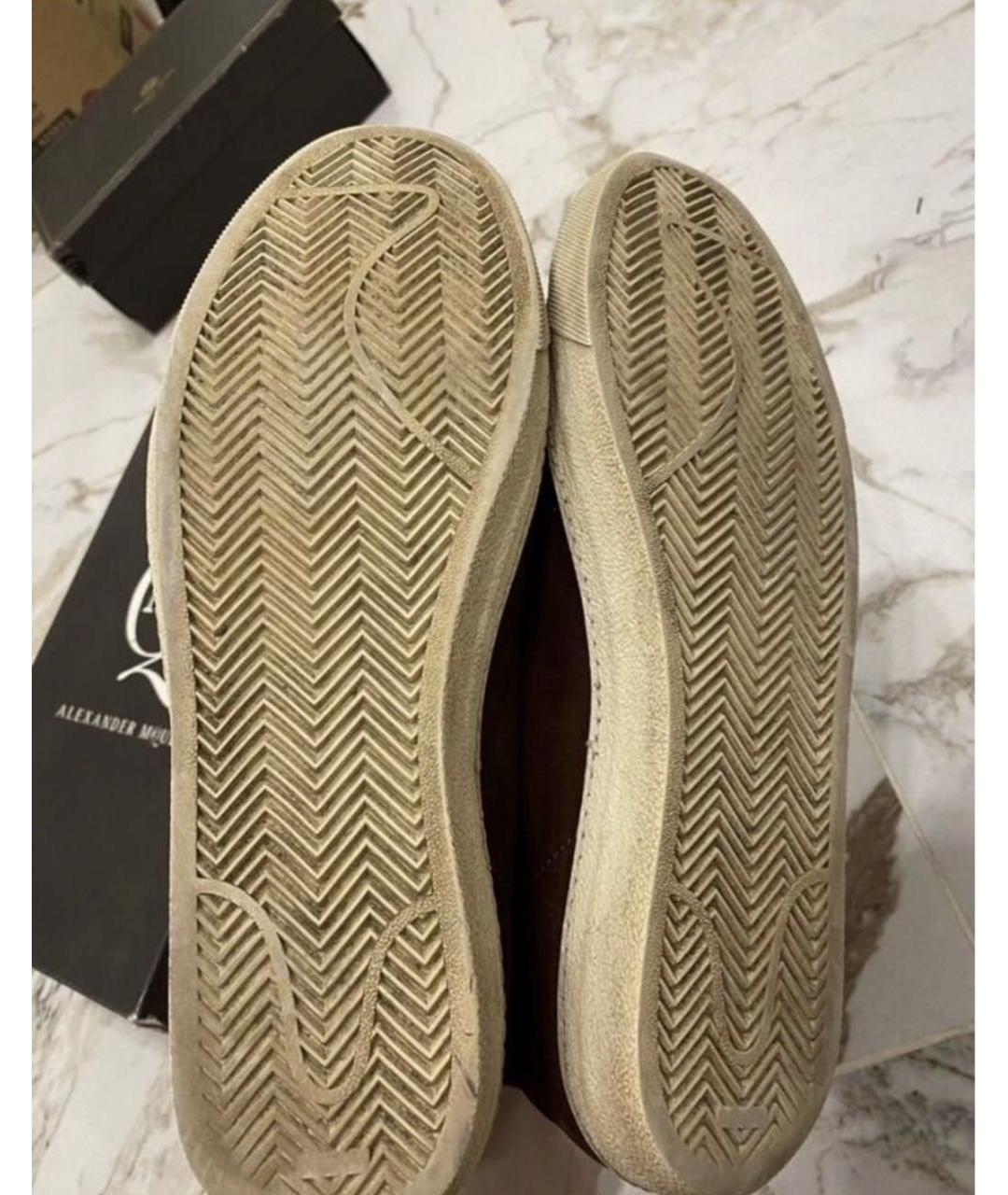 ALEXANDER MCQUEEN Бордовые замшевые низкие кроссовки / кеды, фото 8