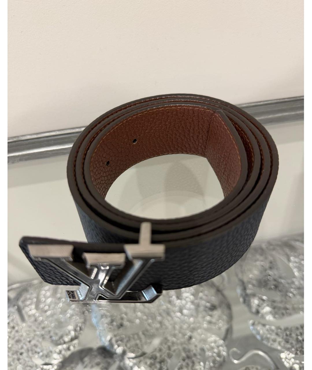 LOUIS VUITTON Темно-синий кожаный ремень, фото 2