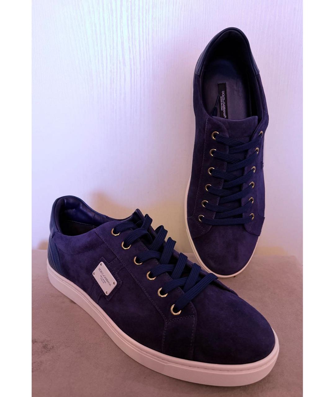 DOLCE&GABBANA Фиолетовые замшевые низкие кроссовки / кеды, фото 2