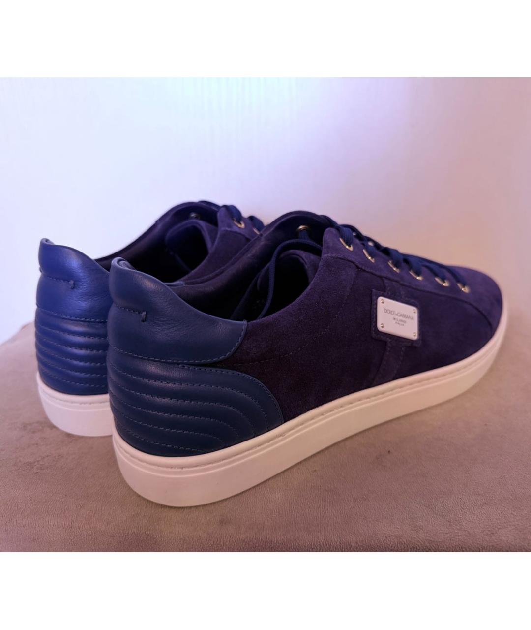 DOLCE&GABBANA Фиолетовые замшевые низкие кроссовки / кеды, фото 3