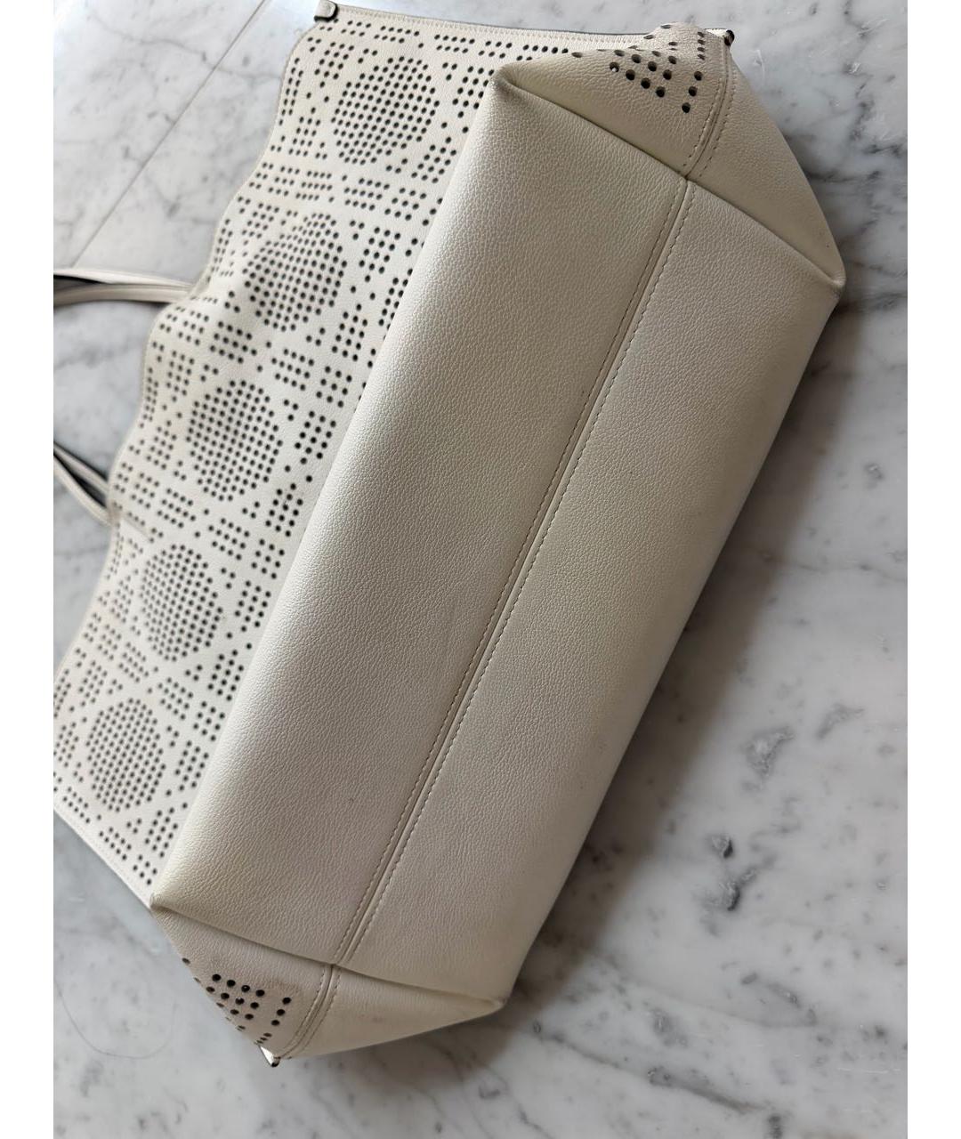 CHRISTIAN DIOR Белая кожаная сумка тоут, фото 4