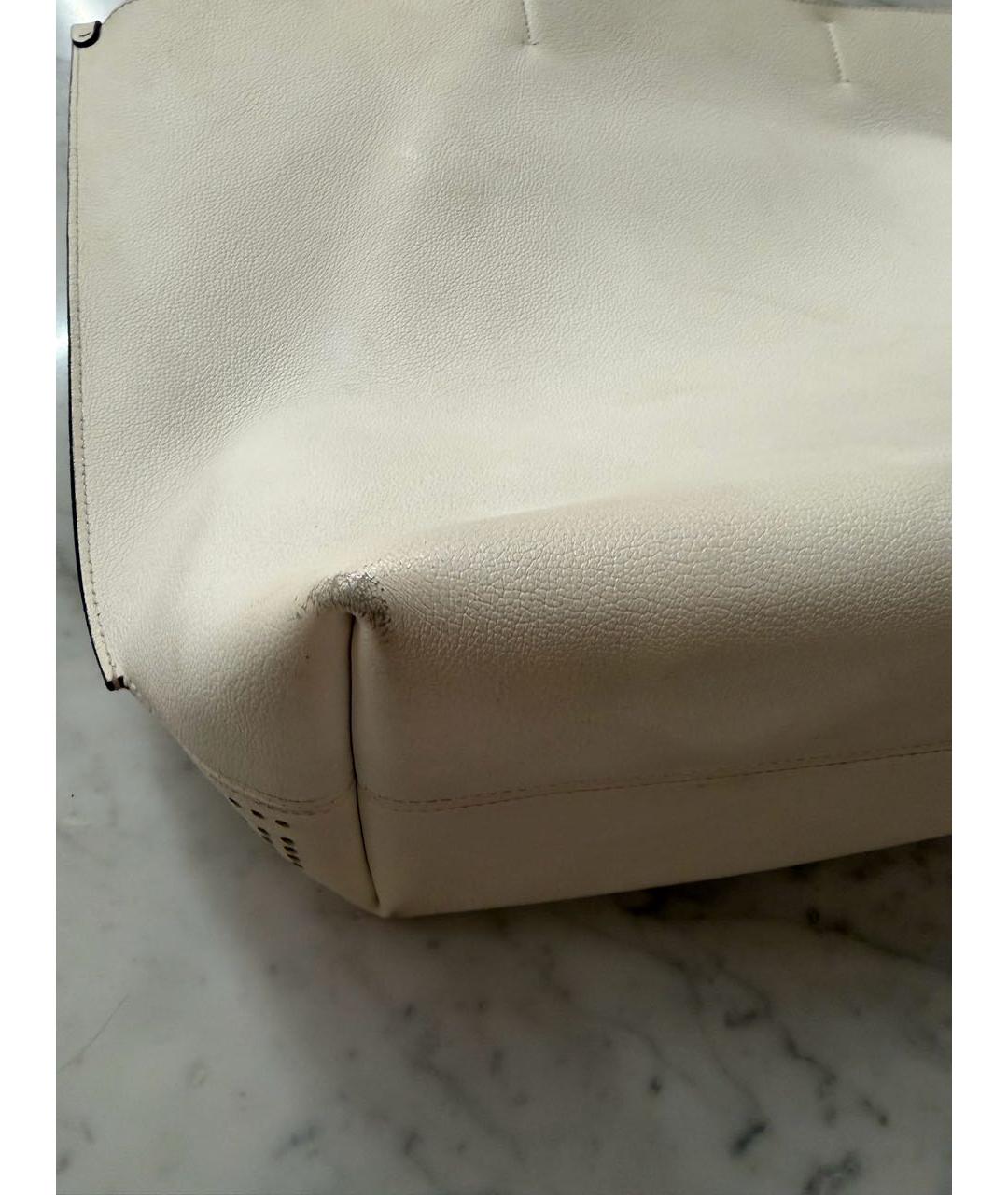 CHRISTIAN DIOR Белая кожаная сумка тоут, фото 6