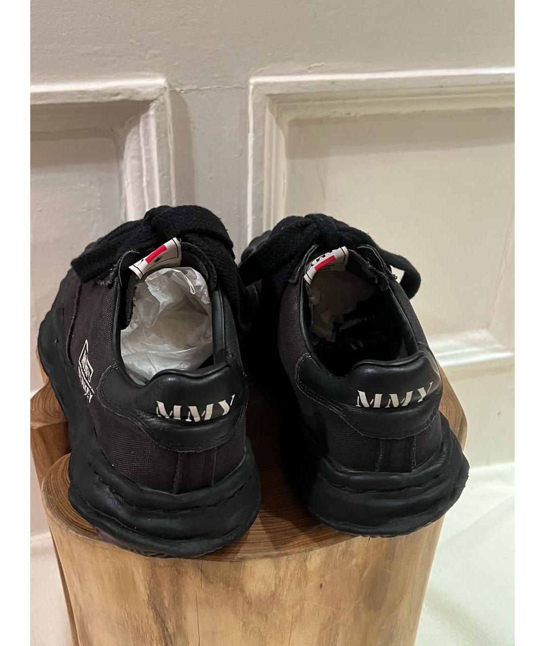 MAISON MIHARA YASUHIRO Черные текстильные низкие кроссовки / кеды, фото 4