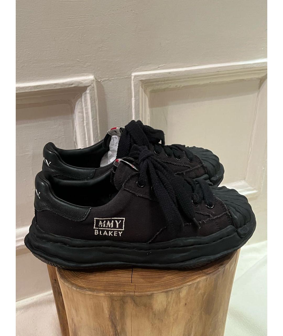 MAISON MIHARA YASUHIRO Черные текстильные низкие кроссовки / кеды, фото 3