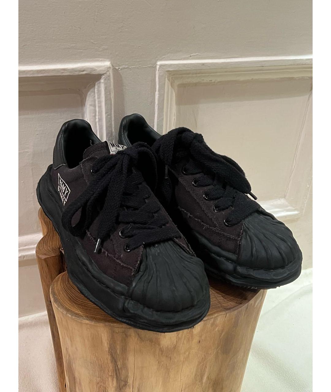 MAISON MIHARA YASUHIRO Черные текстильные низкие кроссовки / кеды, фото 2