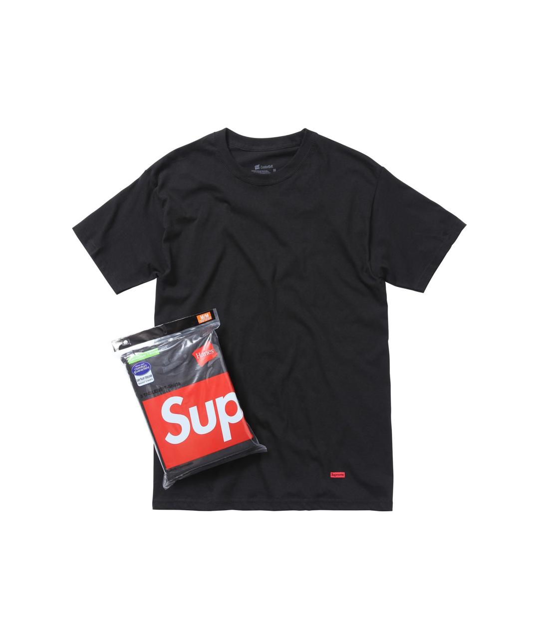 SUPREME Черная хлопковая майка, фото 5