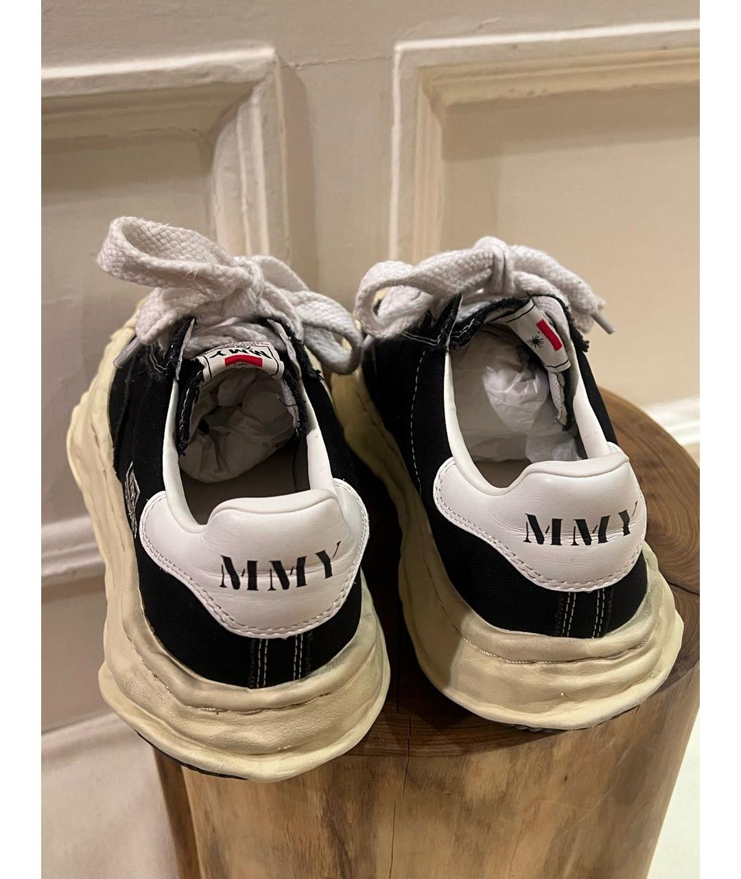 MAISON MIHARA YASUHIRO Черные текстильные низкие кроссовки / кеды, фото 4